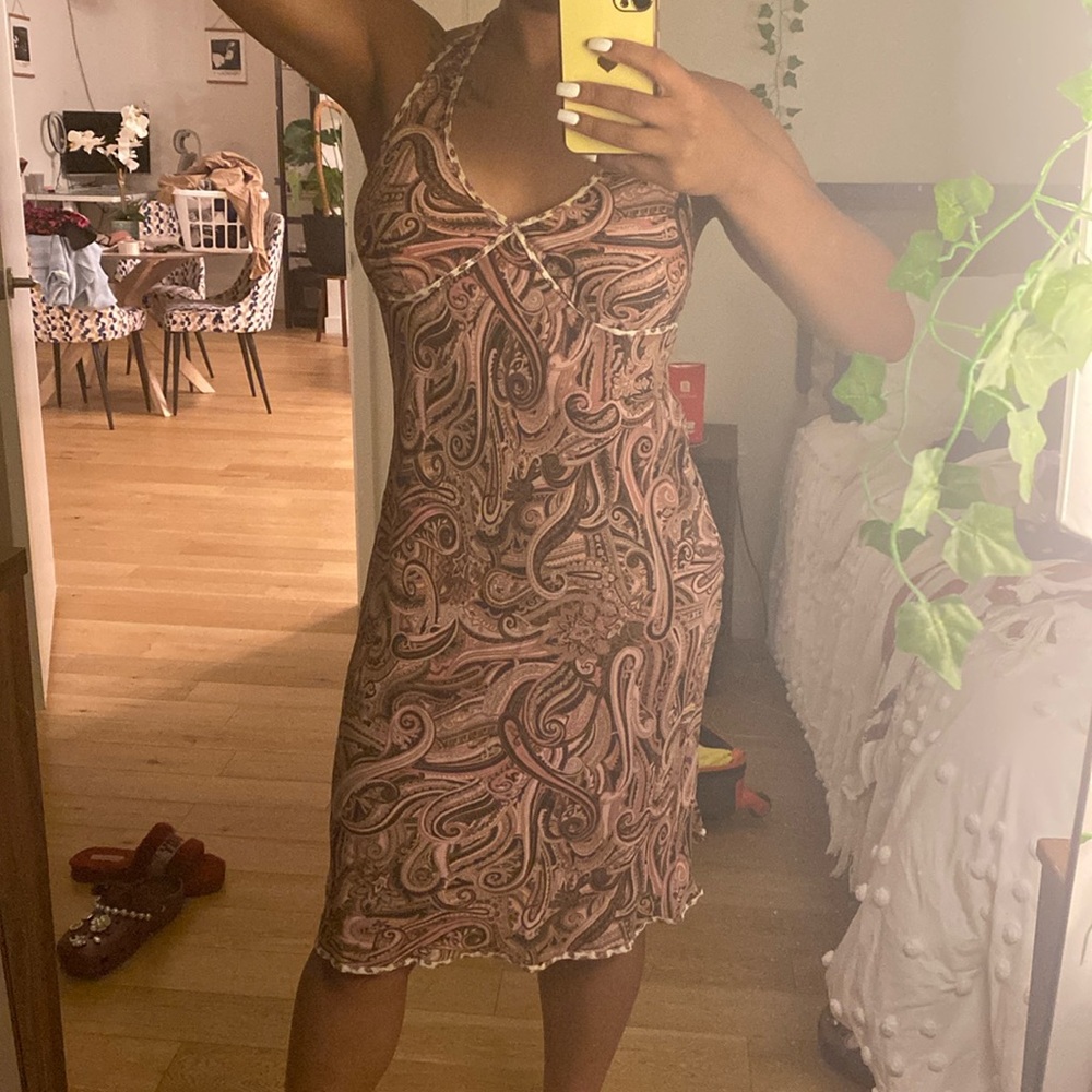 Paisley Flare Halter Dress
